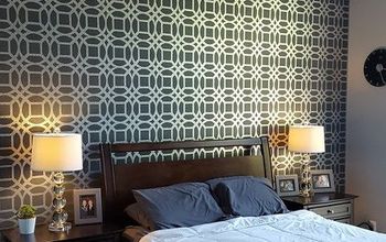 Master Bedroom Stencil Accent Wall