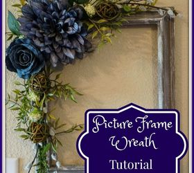 Picture Frame Wreath Using Dry Brushed Painted Frame