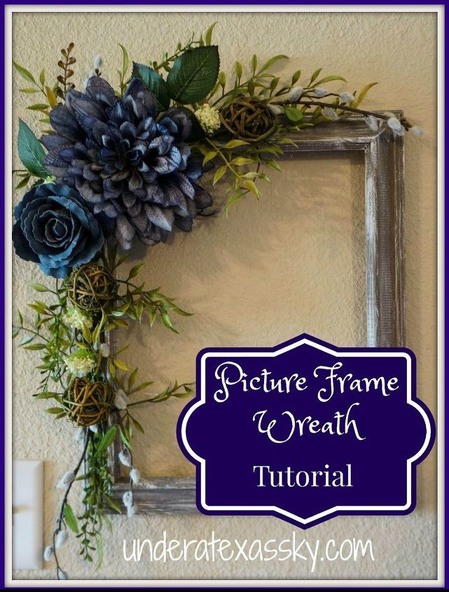 picture frame wreath using dry brushed painted frame, crafts, repurposing upcycling, wreaths