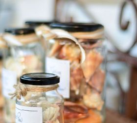 apothecary seashell jars with free printable, crafts, home decor
