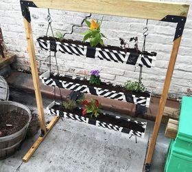vertical herb garden planter from a gutter, chalk paint, chalkboard paint, gardening, outdoor living, painting, woodworking projects