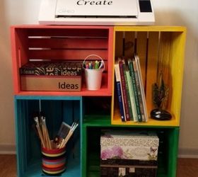 crate storage idea, craft rooms, organizing, shelving ideas, storage ideas