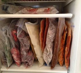 s want an organized fridge try this today , appliances, organizing, Store soup liquid in flattened plastic bags