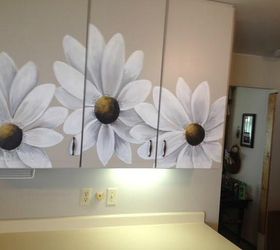 13 ways to instantly brighten up a boring kitchen, Add a bright mural on boring cabinet doors