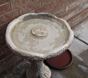 q what kind of paint would i use to spray paint my old birdbath , painting, painting concrete