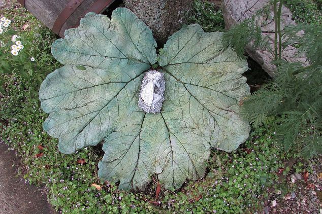how to cast a cement garden leaf