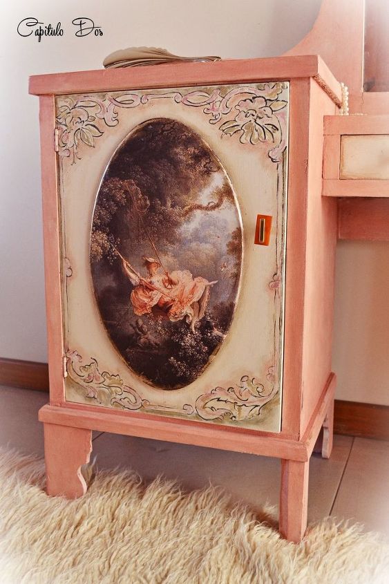 a romantic vanity dresser, bedroom ideas, painted furniture, painting wood furniture, shabby chic