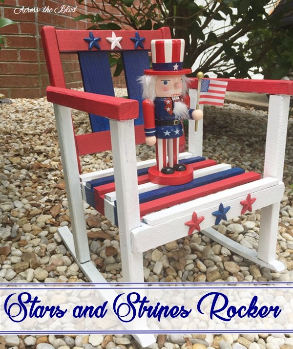 stars and stripes rocker, crafts, painted furniture, patriotic decor ideas, seasonal holiday decor