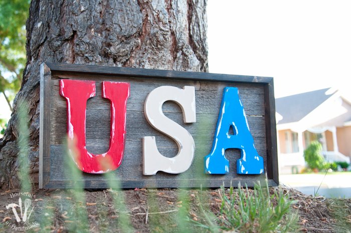 easy rustic wood usa sign, crafts, patriotic decor ideas, seasonal holiday decor