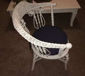 q antique white wicker armchair, furniture id, painted furniture
