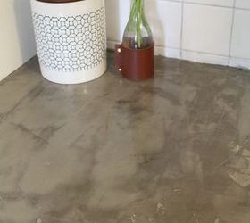 changing up an orange formica countertop with concrete, Finished result