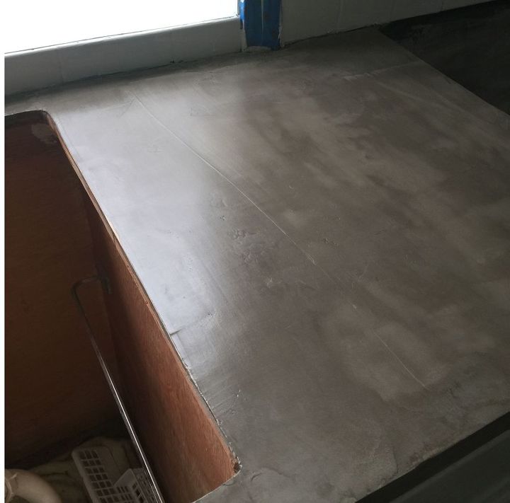 changing up an orange formica countertop with concrete, Final coat