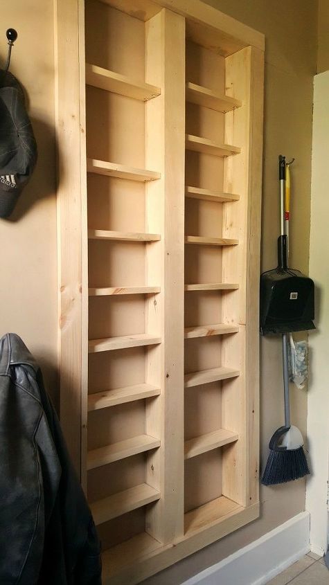 pantry between the studs, diy, kitchen design, organizing, shelving ideas, storage ideas, woodworking projects