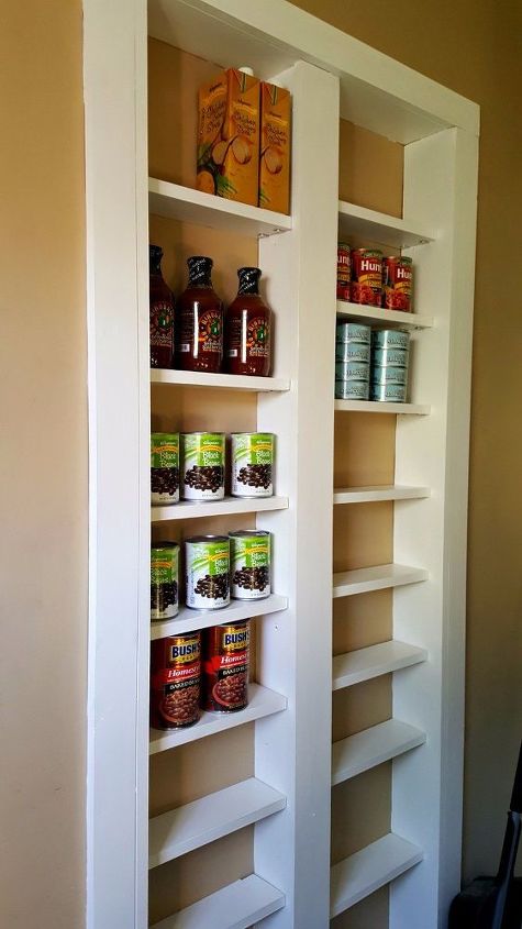 pantry between the studs, diy, kitchen design, organizing, shelving ideas, storage ideas, woodworking projects