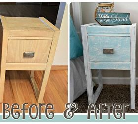 coastal inspired side table makeover, painted furniture
