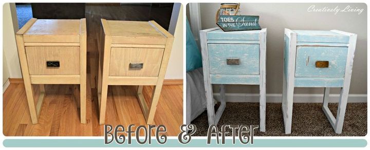 coastal inspired side table makeover, painted furniture