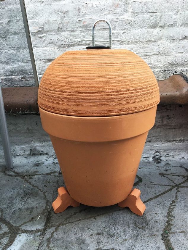 terra cotta pot smoker, appliances, concrete masonry, crafts, gardening, go green, outdoor living, plumbing, tools