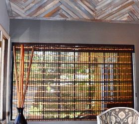 reclaimed wood herringbone pattern on the ceiling, diy, how to, woodworking projects