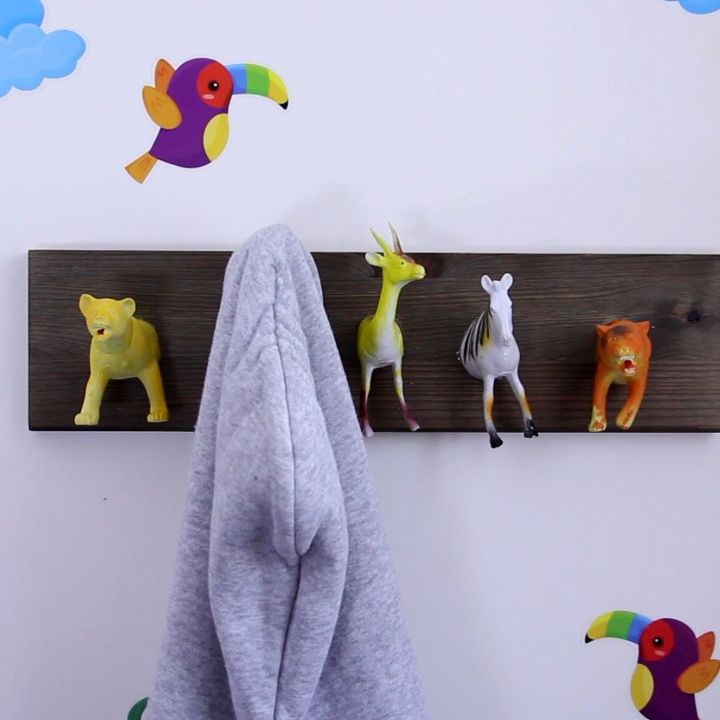 turn toy animals into fun clothing hooks