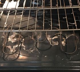 Removing melted plastic from oven racks and oven interior