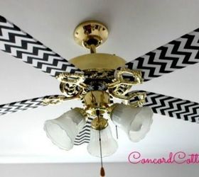 13 ways to upgrade your boring ceiling fan on a budget, Cover the fan blades in fun fabric
