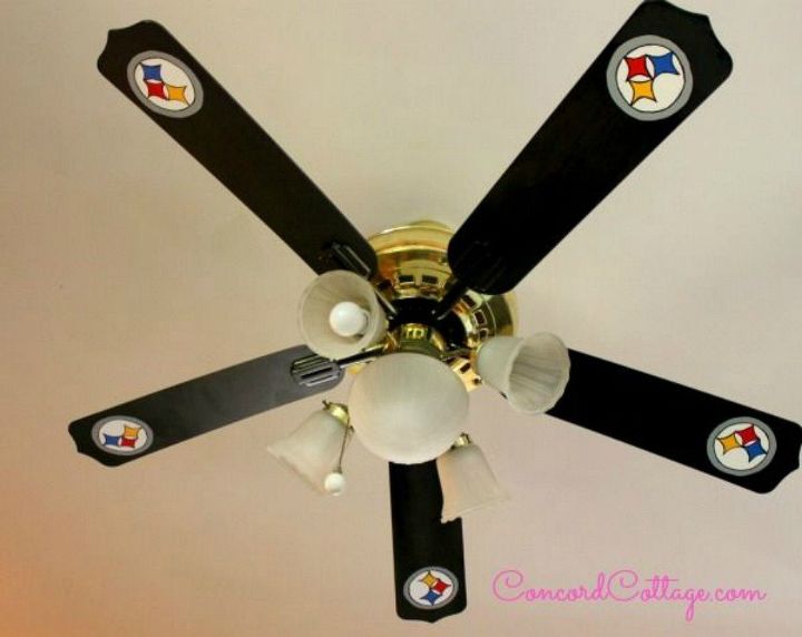 13 ways to upgrade your boring ceiling fan on a budget, Show your team spirit with fun decals
