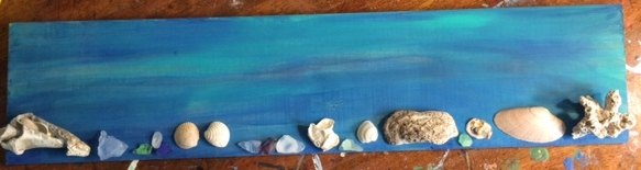 rocking pebble art com peixes pintados
