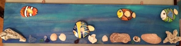 Rocking Pebble Art With Painted Fish Hometalk
