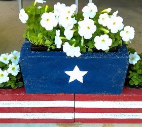 stars and stripes cinder block planters, container gardening, gardening, how to, outdoor furniture, patriotic decor ideas, seasonal holiday decor