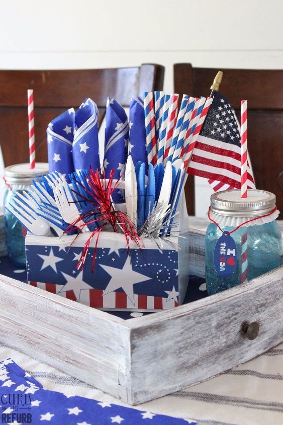 re purposed drawer into patriotic tray, chalk paint, crafts, diy, patriotic decor ideas, seasonal holiday decor