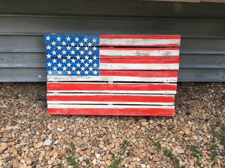 obsessed with the fourth of july and flags , crafts, how to, pallet, patriotic decor ideas, seasonal holiday decor, My Fourth of July flag