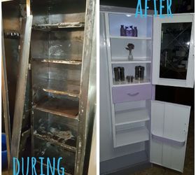 vintage metal utility pantry cabinet gets madeover