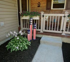 wood fire crackers we made for the front porch, crafts, patriotic decor ideas, seasonal holiday decor