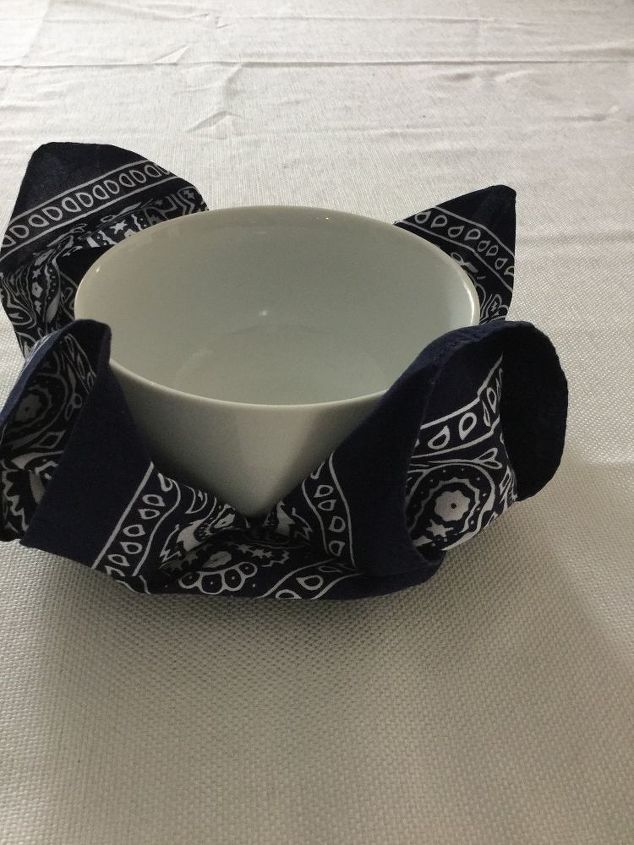 bandana bowls, crafts, repurposing upcycling