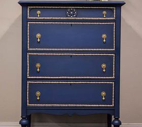 a dresser makeover with paint and nail head trim, bedroom ideas, how to, painted furniture
