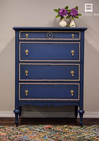 a dresser makeover with paint and nail head trim, bedroom ideas, how to, painted furniture