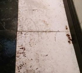 fixing uneven spots under vinyl tiles on a kitchen floor, Floor under tile