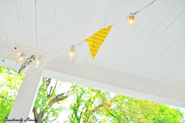 s 16 unexpected ways to use christmas lights this summer, christmas decorations, home decor, lighting, repurposing upcycling, Make a festive banner for your porch
