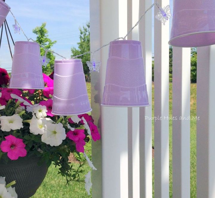 s 16 unexpected ways to use christmas lights this summer, christmas decorations, home decor, lighting, repurposing upcycling, Turn lights in a string of lanterns with cups