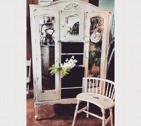 chifforobe refinished, chalk paint, painted furniture