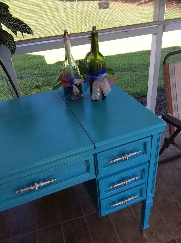 sewing table cooler copy diy, how to, outdoor furniture, painted furniture