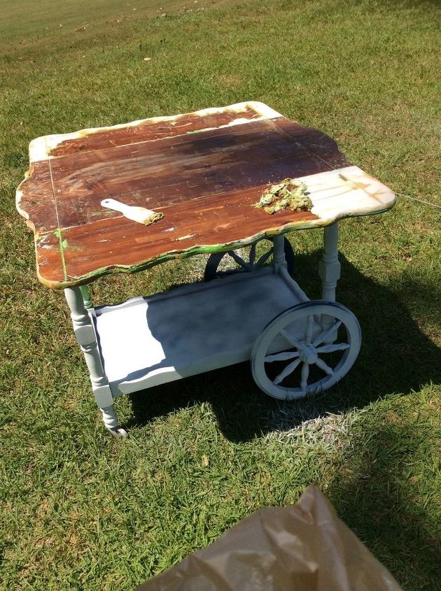 tea cart project, painted furniture, painting wood furniture