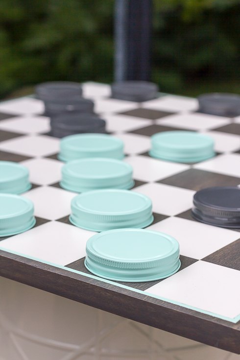 diy oversized checkerboard game, crafts, mason jars, outdoor living, painted furniture, repurposing upcycling