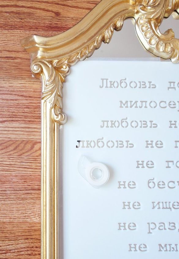 diy mirror makeover stencil your favorite quote on a mirror, crafts, how to, painted furniture