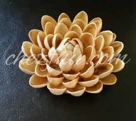 diy flowers with pistachio shells