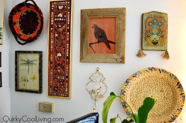 a thrifted bohemian gallery wall budget decorating, home decor, wall decor