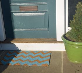 simple stenciled doormat, crafts, outdoor furniture
