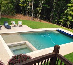 s wow 11 dreamy ideas for people who have backyard pools, outdoor living, pool designs, Build in a shallow sloped pool entrance