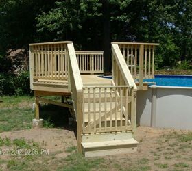 s wow 11 dreamy ideas for people who have backyard pools, outdoor living, pool designs, Add a simple deck for easier access