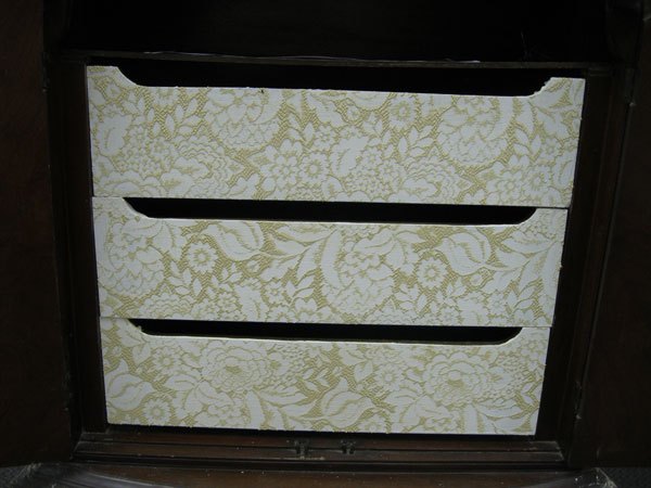 how to use lace with wood icing textura paste, Using lace on drawer fronts